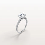 Asscher Cut Pave Solitaire 2CT Lab Grown Engagement Ring - Rings