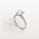 Asscher Cut Pave Solitaire 2CT Lab Grown Engagement Ring - Rings