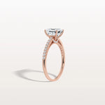 Asscher Cut Pave Solitaire 2CT Lab Grown Engagement Ring - Rings