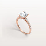 Asscher Cut Pave Solitaire 2CT Lab Grown Engagement Ring - Rings