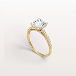 Asscher Cut Pave Solitaire 2CT Lab Grown Engagement Ring - Rings