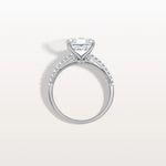 Asscher Cut Pave Solitaire 3CT Lab Grown Engagement Ring - Rings