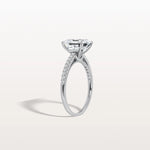 Asscher Cut Pave Solitaire 3CT Lab Grown Engagement Ring - Rings