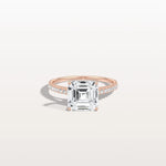 Asscher Cut Pave Solitaire 3CT Lab Grown Engagement Ring - Rings