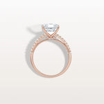Asscher Cut Pave Solitaire 3CT Lab Grown Engagement Ring - Rings