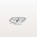 Asscher Cut Pave Solitaire 3CT Lab Grown Engagement Ring - Rings