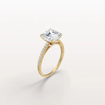 Asscher Cut Pave Solitaire 3CT Lab Grown Engagement Ring - Rings