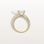 Asscher Cut Pave Solitaire 3CT Lab Grown Engagement Ring - Rings