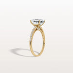 Asscher Cut Pave Solitaire 3CT Lab Grown Engagement Ring - Rings