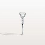 Hidden Halo Asscher Cut 2CT Lab Grown Diamond Pave Ring - Rings