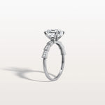 Hidden Halo Asscher Cut 2CT Lab Grown Diamond Pave Ring - Rings