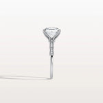 Hidden Halo Asscher Cut 3CT Lab Grown Diamond Pave Ring - Rings