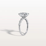 Hidden Halo Asscher Cut 3CT Lab Grown Diamond Pave Ring - Rings