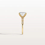 Hidden Halo Asscher Cut 3CT Lab Grown Diamond Pave Ring - Rings