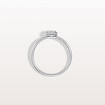 0.1CT Hexagon Bezel Solitaire Round Lab Diamond Ring - Rings