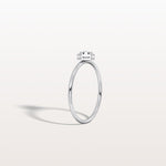 0.1CT Hexagon Bezel Solitaire Round Lab Diamond Ring - Rings