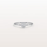 0.1CT Hexagon Bezel Solitaire Round Lab Diamond Ring - Rings