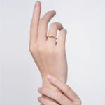 0.1CT Hexagon Bezel Solitaire Round Lab Diamond Ring - Rings