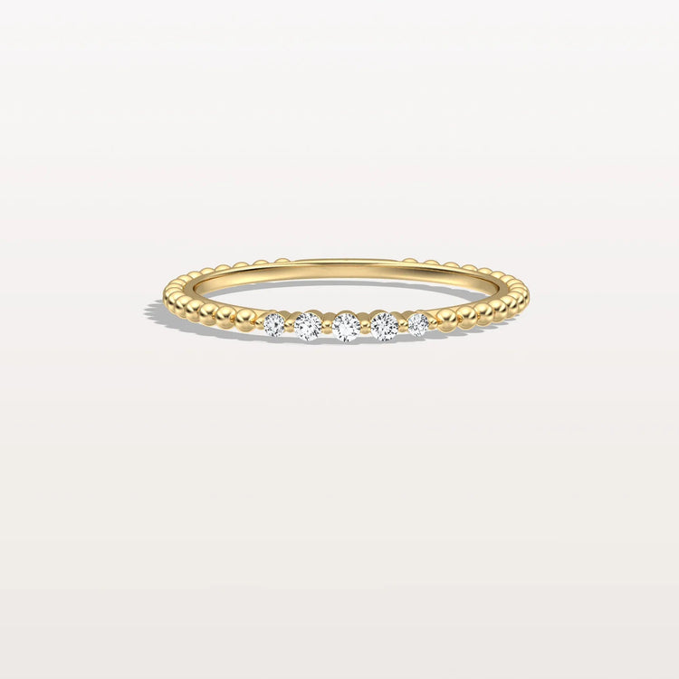 Minimalist Bead Accent Lab Grown Diamond Ring - Rings