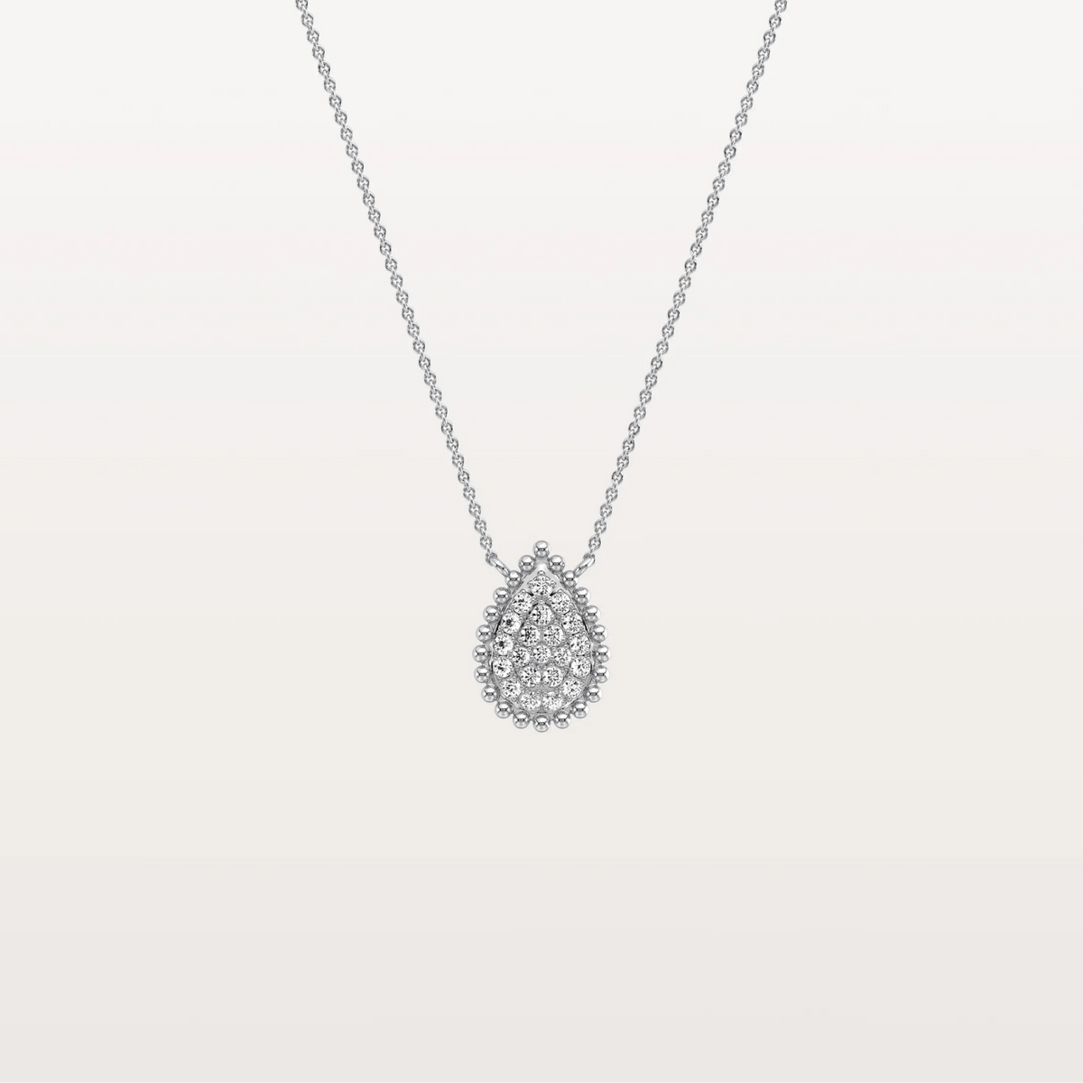Lab Grown Diamond Teardrop Necklace in 14K Gold/Platinum - Necklaces
