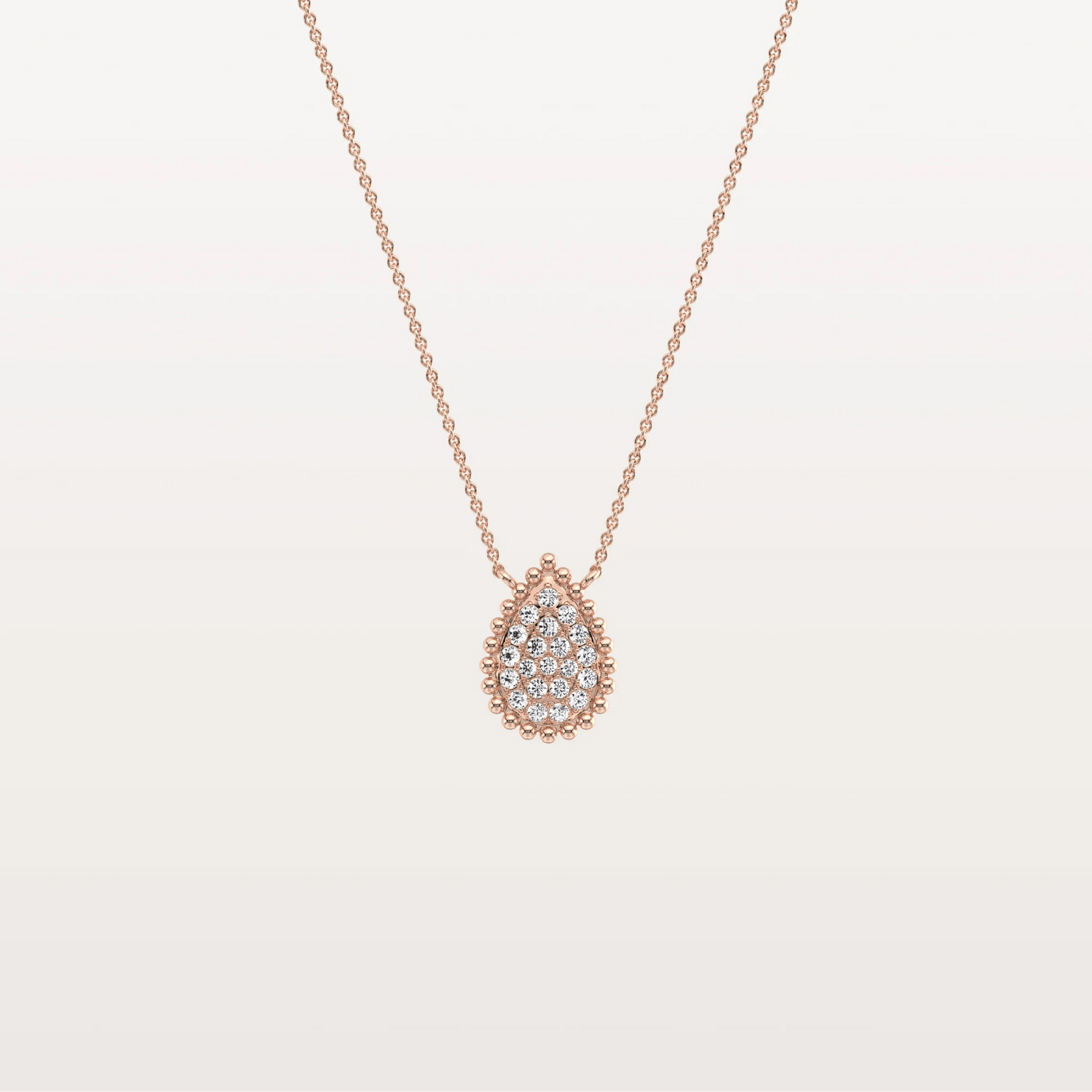 Lab Grown Diamond Teardrop Necklace in 14K Gold/Platinum - Necklaces
