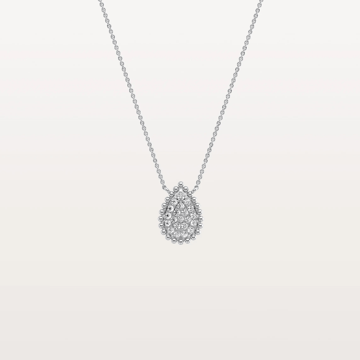 Lab Grown Diamond Teardrop Necklace in 14K Gold/Platinum - Necklaces