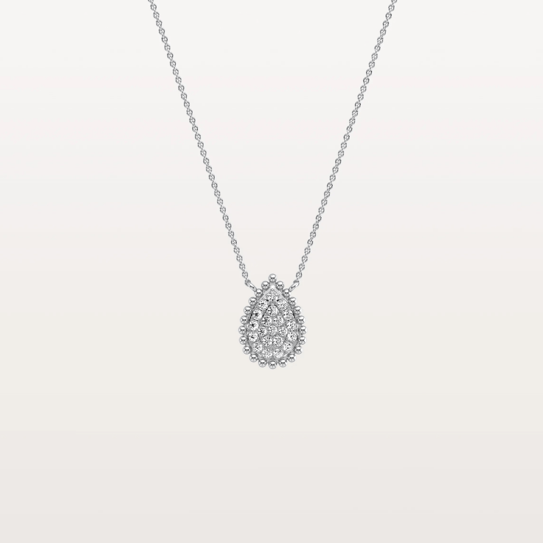 Lab Grown Diamond Teardrop Necklace in 14K Gold/Platinum - Necklaces