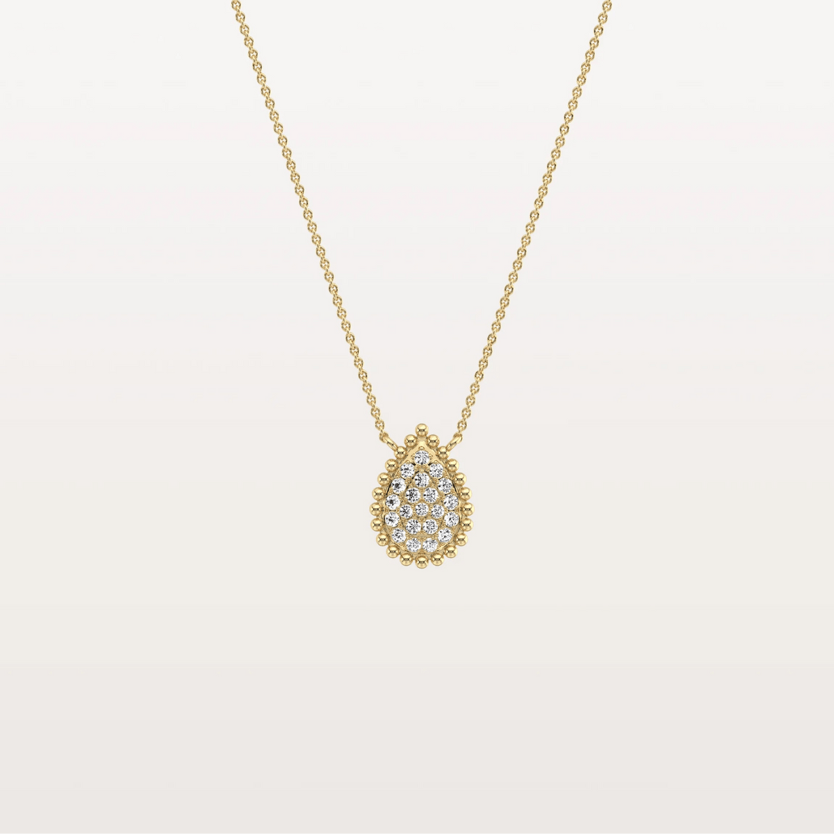 Lab Grown Diamond Teardrop Necklace in 14K Gold/Platinum - Necklaces