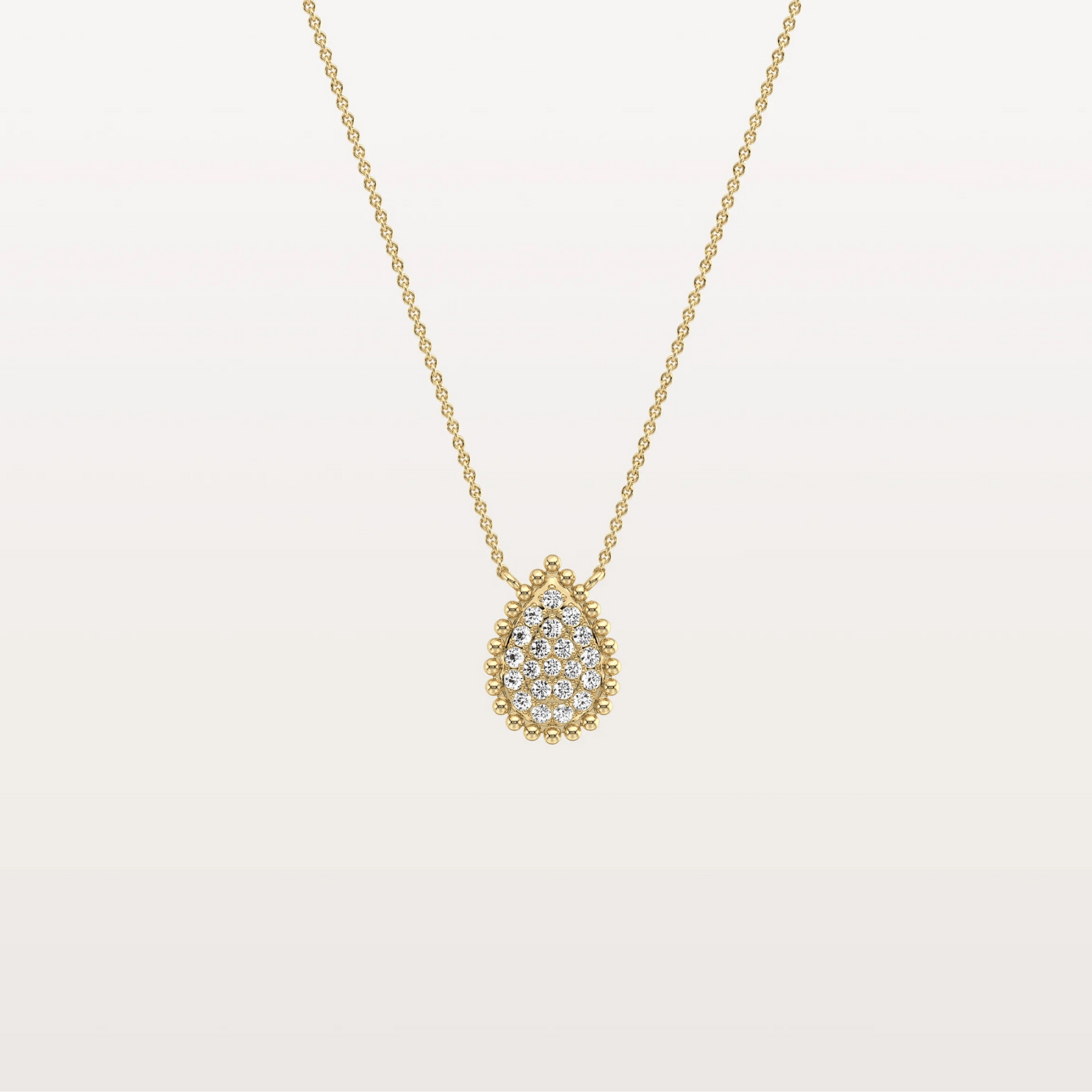 Lab Grown Diamond Teardrop Necklace in 14K Gold/Platinum - Necklaces