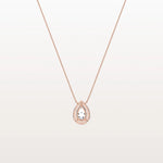 0.5CT Lab Grown Diamond Teardrop Halo Necklace In 14K Solid Gold/Platinum - Necklaces