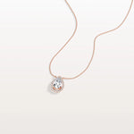 0.5CT Lab Grown Diamond Teardrop Halo Necklace In 14K Solid Gold/Platinum - Necklaces