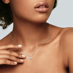 Hexagon Lab Grown Diamond Necklace in 14K Solid Gold/Platinum - Necklaces