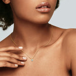 Hexagon Bezel Lab Grown Diamond Necklace in 14K Solid Gold/Platinum - Necklaces