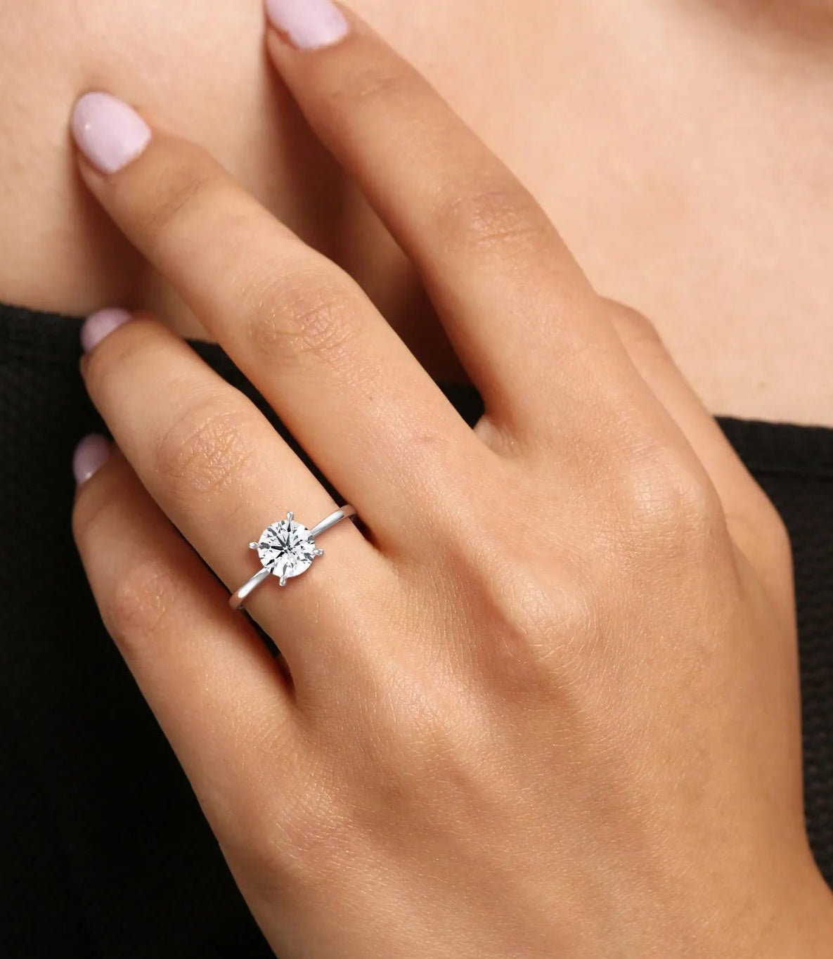 1CT Round Lab Grown Diamond Ring In 14K Gold - Rings