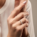 0.85CTW Lab Diamond U Prong Half Eternity Ring in 14K Solid Gold/Platinum - Rings