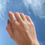 Lab Diamonds V - Shaped Wedding Band in 14K Gold/Platinum - Rings