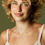 0.5CT Lab Grown Diamond Teardrop Halo Necklace In 14K Solid Gold/Platinum - Necklaces