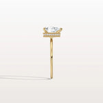 Hidden Halo 1CT Pear Lab Diamond Ring with Basket Setting - Rings