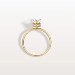 Hidden Halo 1CT Pear Lab Diamond Ring with Basket Setting - Rings