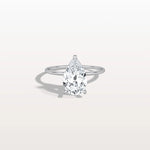 Hidden Halo 2CT Pear Lab Diamond Ring with Basket Setting - Rings