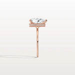 Hidden Halo 2CT Pear Lab Diamond Ring with Basket Setting - Rings