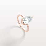 Hidden Halo 2CT Pear Lab Diamond Ring with Basket Setting - Rings