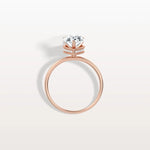 Hidden Halo 2CT Pear Lab Diamond Ring with Basket Setting - Rings