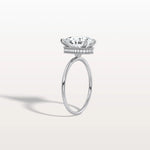 Hidden Halo 2CT Pear Lab Diamond Ring with Basket Setting - Rings