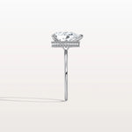 Hidden Halo 2CT Pear Lab Diamond Ring with Basket Setting - Rings