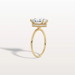 Hidden Halo 2CT Pear Lab Diamond Ring with Basket Setting - Rings