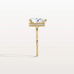 Hidden Halo 2CT Pear Lab Diamond Ring with Basket Setting - Rings