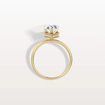 Hidden Halo 2CT Pear Lab Diamond Ring with Basket Setting - Rings