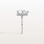 Hidden Halo 3CT Pear Lab Diamond Ring with Basket Setting - Rings