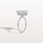 Hidden Halo 3CT Pear Lab Diamond Ring with Basket Setting - Rings